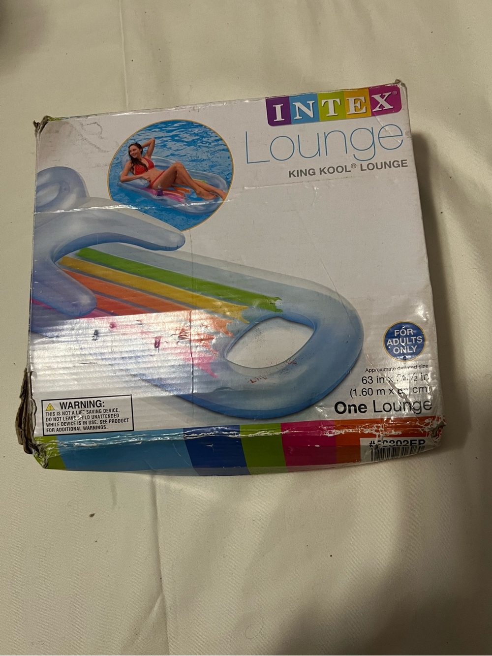 Intex Rainbow King Kool Inflatable Lounge - Blue - Picture 6 of 10